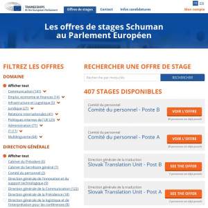Offres de stage au Parlement Européen